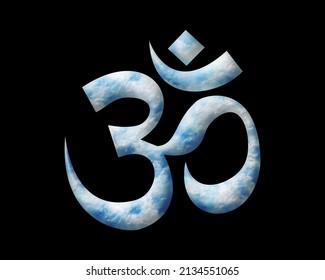 Om, Brahman Hinduism Symbol Clouds Icon Cloudy Logo, 3d Illustration