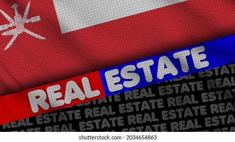 Oman Wavy Fabric Flag, Real Estate Title, 3D Illustration