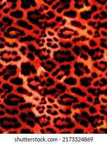 Ombre Colored Realistic Furry Leopard Seamless Stock Illustration ...