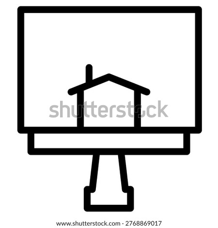 Omputer Pointer House Line Icon