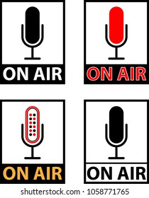 On Air Icon, Current Status On Air, Live Streaming, Microphone Raster Art Illustration