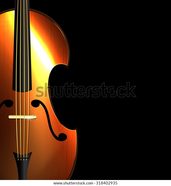 On Black Background Abstract Stringed Instrument Stock Illustration ...