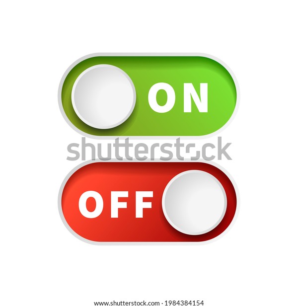 On Off Green Red Toggle Switch Stock Illustration 1984384154 | Shutterstock