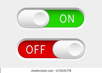 On Off Slider Buttons Red Green Stock Illustration 1176531778 