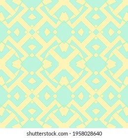 On A Pale Blue Background, Pale Yellow Geometric Shapes - Miniatures Collected In The Pattern.  Nice.  Origine.