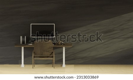 On the working table create from 3D reder program