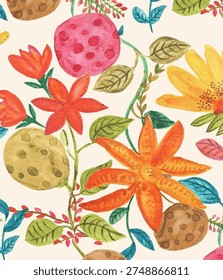 one big flower and diffrent small motif using creat design.`
