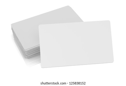 one business card with blank space for custom text or image and  a stack on background (3d render) - Powered by Shutterstock