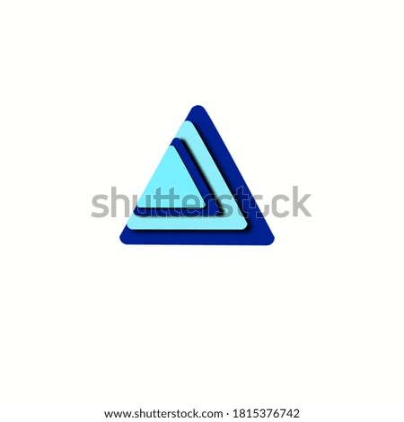 one colorful triangle shape design symbol 3d with background