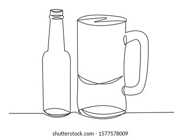 One Continuous Drawn Line Bottle Beer Stock Illustration 1577578009 ...