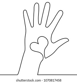 Hand Heart Raised Hands Volunteering Vector Stock Vector (Royalty Free ...