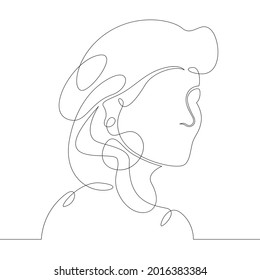 One Continuous Line
Female Character Professional Artist Painter In Beret
One Continuous Drawing Line Logo Isolated Minimal Illustration.