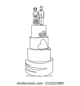 One continuous single drawing line art flat doodle cake, wedding, flower, rose, dessert, food. Isolated image hand draw contour on a white background
 - Powered by Shutterstock