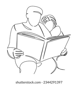 One continuous single drawing line art flat doodle couple, love, people, book, happy, leisure, embracing, student. Isolated image hand draw contour on a white background
 - Powered by Shutterstock