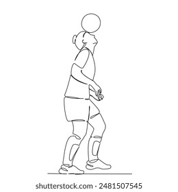 One continuous single drawing line art flat doodle  girl, sport, player, soccer, female, game, ball, football, playing, fun. Isolated image hand draw contour on a white background
 - Powered by Shutterstock