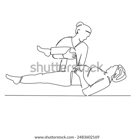 Similar – Image, Stock Photo Female osteopath helping pregnant woman with hip pain