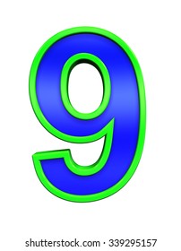 One Digit Blue Glass Green Frame Stock Illustration 339295157 ...