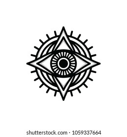 Vintage All Seeing Eye Mandala Providence Stock Vector (Royalty Free ...