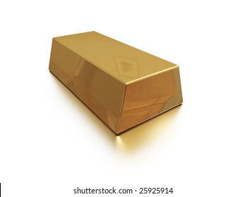 one gold bar with reflection