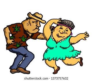 One happy active elderly senior couple man and woman dancing togetherness. - Powered by Shutterstock