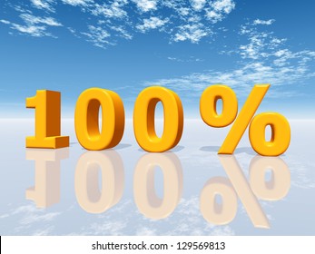 One Hundred Percent Computer generated 3D illustration