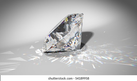 One large diamond with sparkles over gradient background. Extralarge resolution