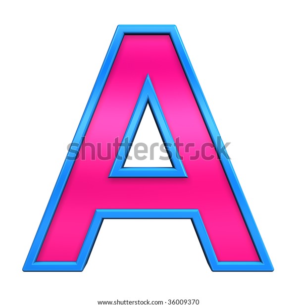 One Letter Pink Blue Frame Alphabet Stock Illustration 36009370 ...