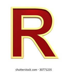 One Letter Ruby Gold Frame Alphabet Stock Illustration 30771235 