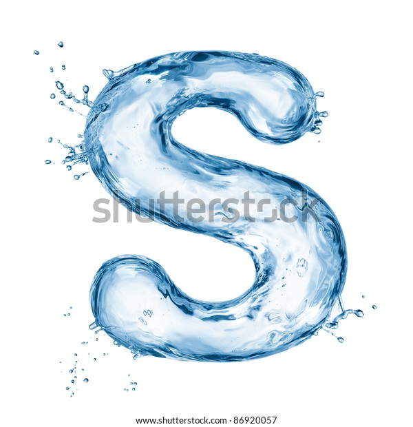 1文字の水のアルファベット のイラスト素材
