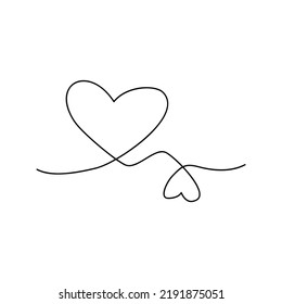 One Line Drawing Heart Love Stock Illustration 2191875051 | Shutterstock