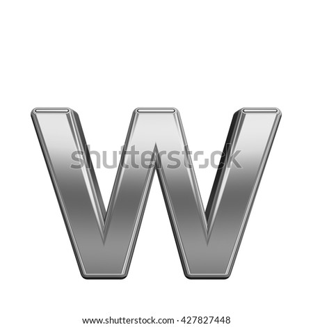 One lower case letter from titanium alphabet set, isolated on white. 3D illustration.
