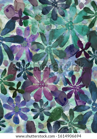 [One repeat pattern] Actual petal, floral leaf design