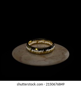 The One Ring from The Lord Of The Rings. 3D illustration.