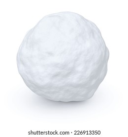 One Snowball Isolated On White Background