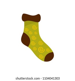 One Sock Icon. Flat Illustration Of One Sock Icon For Web