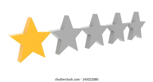 One Star Rating. Concept 3D Illustration.