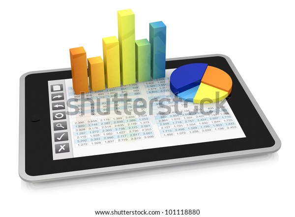 One Tablet Pc Buttons Interface That Stock Illustration