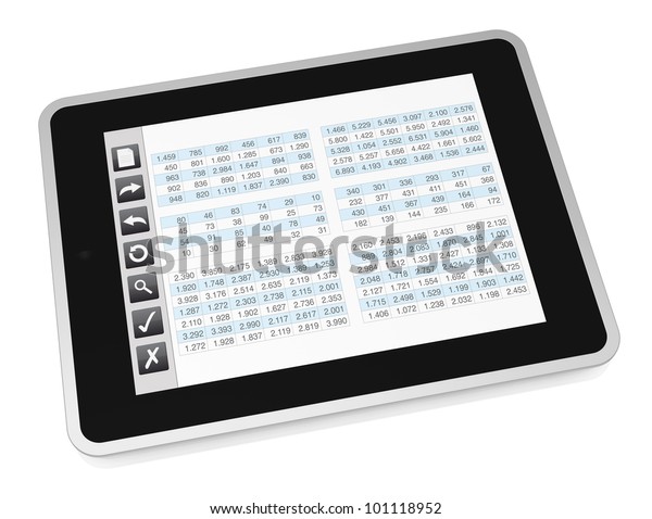 One Tablet Pc Buttons Interface That Stock Illustration