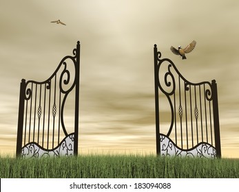 Open Garden Gate Stock Illustrations Images Vectors Shutterstock