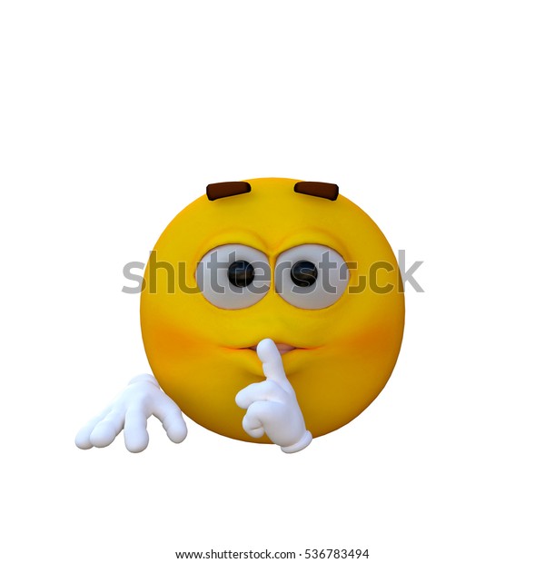 One Yellow Smiley Shh Dont Tell Stock Illustration 536783494