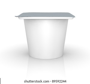 One Yogurt Cup With Blank Space For General Purpose (3d Render)