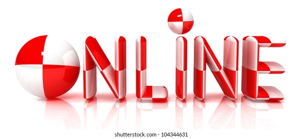 On-line 3d text