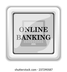 Online banking icon. Internet button on white background. 