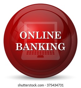 Online banking icon. Internet button on white background. 