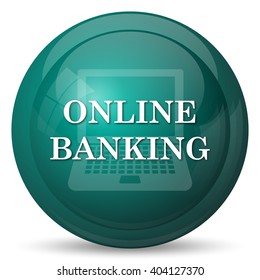 Online banking icon. Internet button on white background.