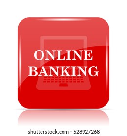 Online banking icon. Online banking website button on white background.