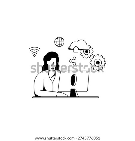 Online Browsing with Cloud Computing Illustration
