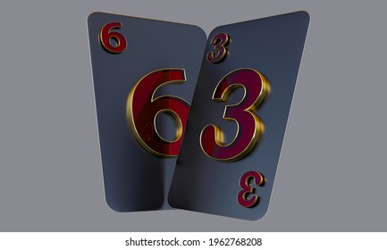 Online Casino Poker Card Gold Red Grey 6 3 Baccarat Gambling Concept Royal Flush 3d Render 3d Rendering Illustration