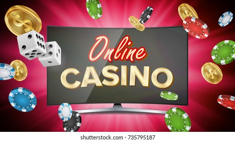 Online Casino Poster Modern Computer Monitor Stock Illustration ...