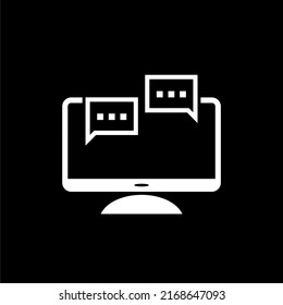 Online Chat Logo Isolated On Dark Background